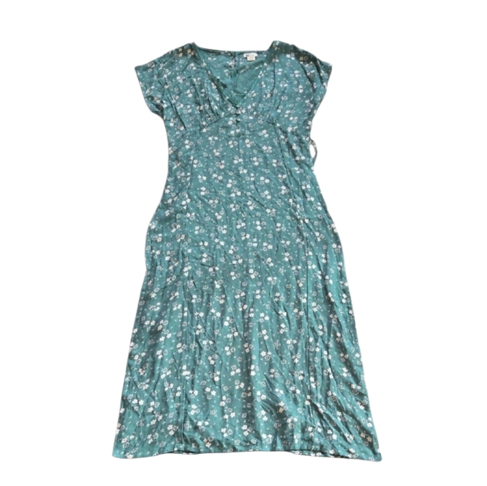 Billabong Bright Skies Midi Floral Green Dress - Picture 2 of 9